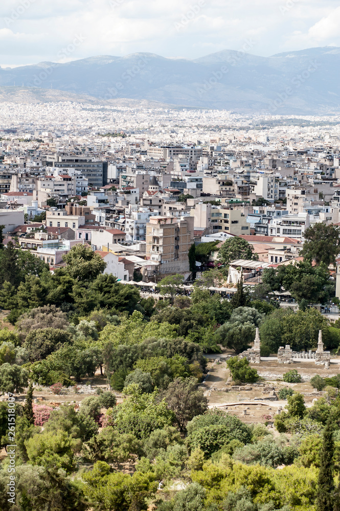 Panoramic view of the city of Athens, Greece