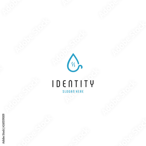 Coffee drop logo. Coffee emblem. A cup and drop linear flat icon, Coffee logo with drop style design template, coffee, logo, drop, drink, Premium Vector