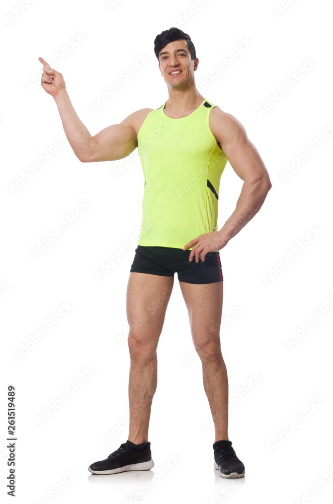 Strong male athlete isolated on white Strong male athlete isolated on white