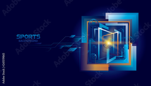 Vector sports with futuristic technology background design.