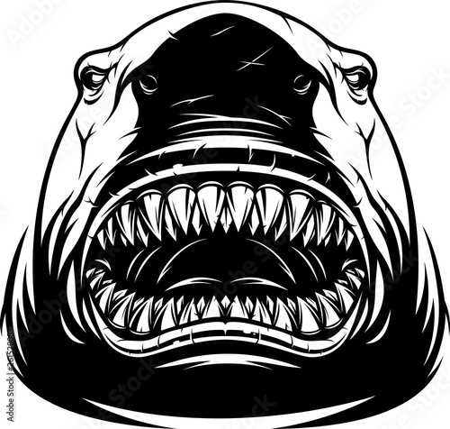 Ferocious shark head