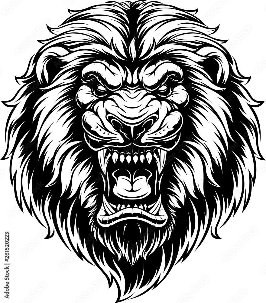 Ferocious lion head Ferocious lion head