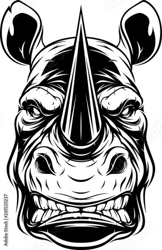 Ferocious rhino head