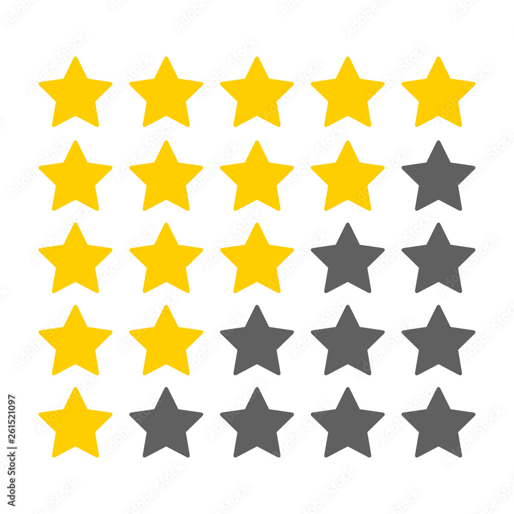 Five yellow stars customer rating. Icon for web applications and websites. Five yellow stars customer rating. Icon for web applications and websites.