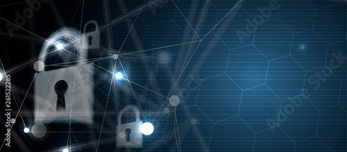 Cybersecurity and information or network protection. Future technology web services for business and internet project