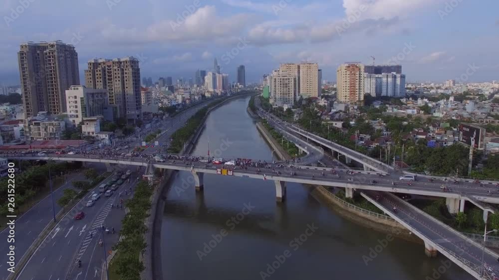 Vietnam Ho Chi Minh City flight over the city Vietnam Ho Chi Minh City flight over the city