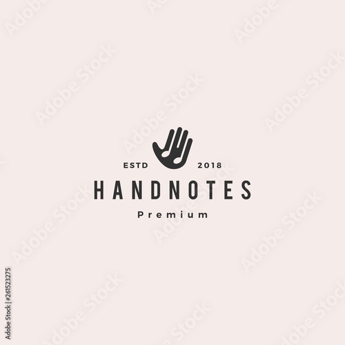 hand music notes logo vector icon illustration