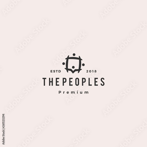 people family together human unity chat bubble logo vector icon