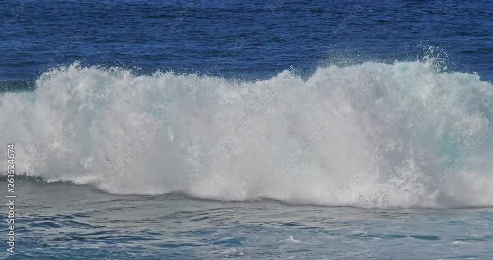 Waves in Atlantic Ocean, Porto Moniz, Madeira Island Portugal, Slow Motion 4K Waves in Atlantic Ocean, Porto Moniz, Madeira Island Portugal, Slow Motion 4K