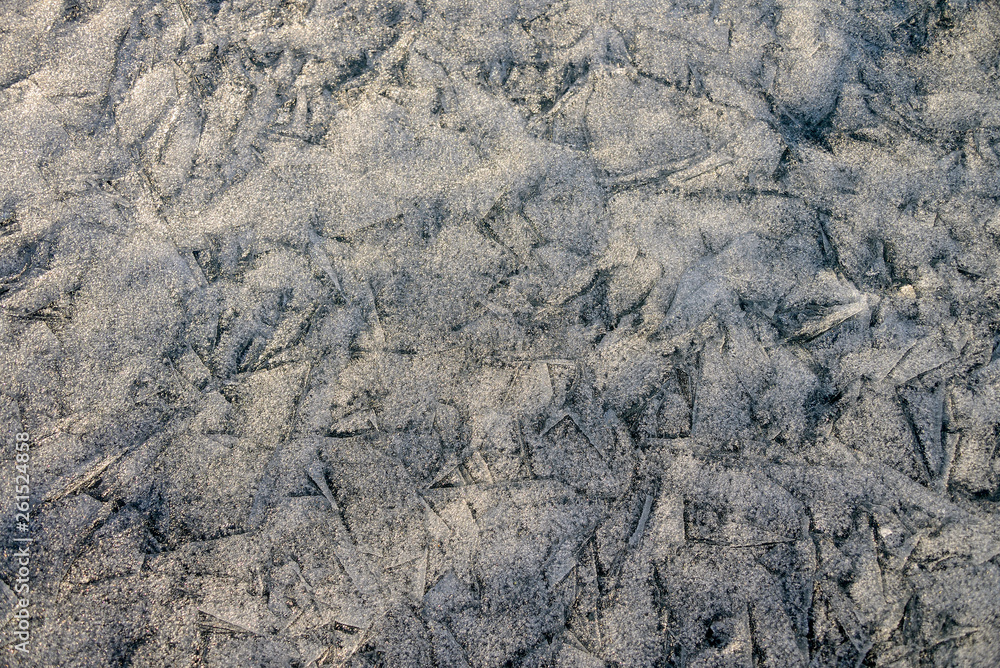  Ice crystals  on the lake