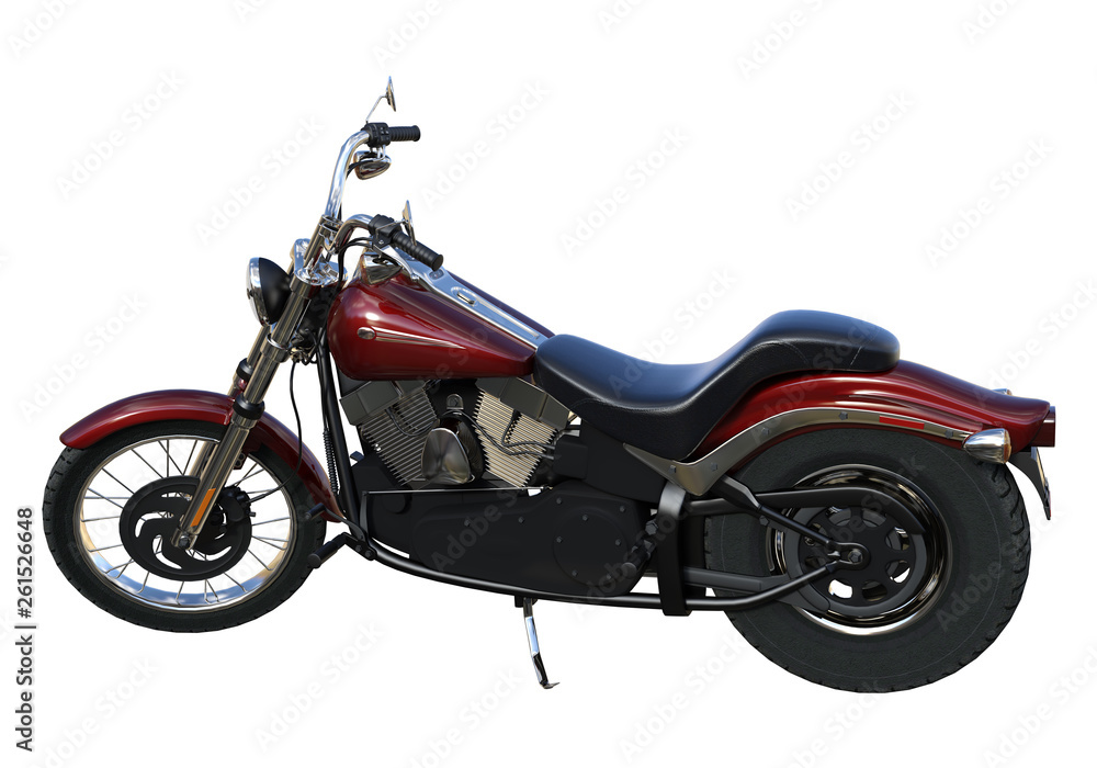 red motorcycle on white background