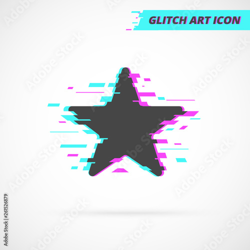 Glitch Art Star Vector Icon