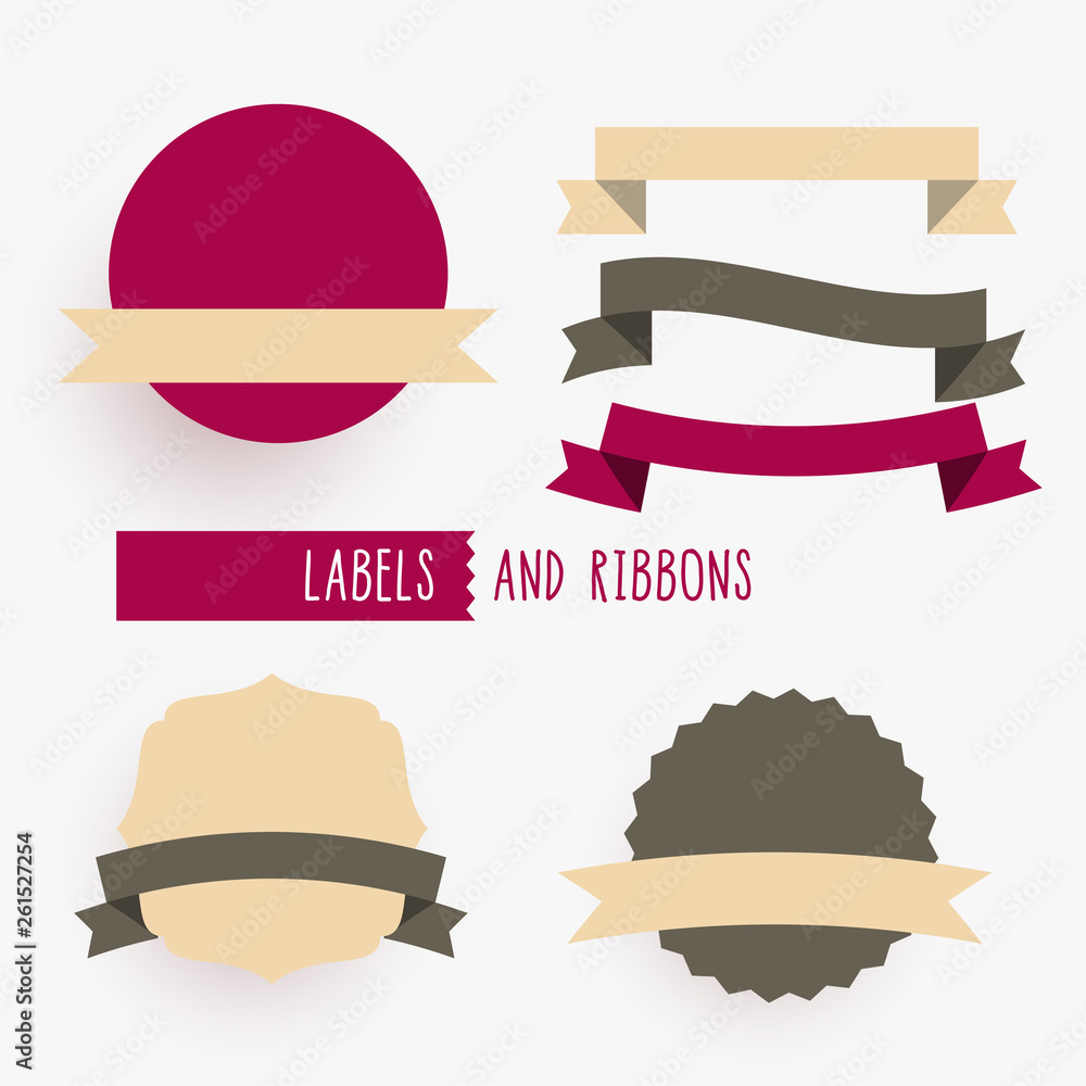empty ribbons and labels design elements set empty ribbons and labels design elements set