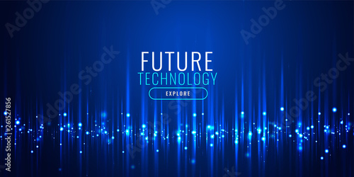 futuristic technology particles banner design