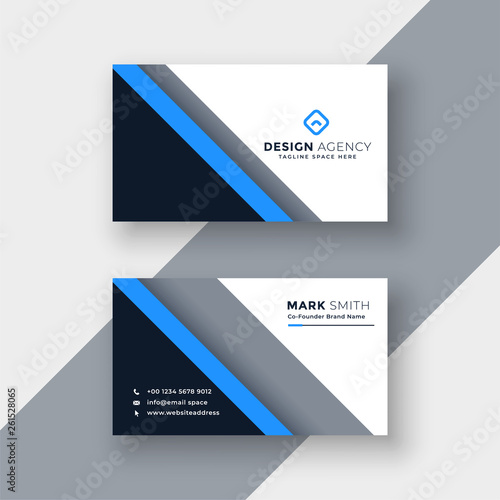 elegant blue professional business card template