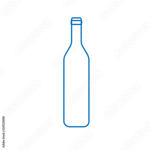 Glass Bottle. Blue icon in linear style. Vector illustration.