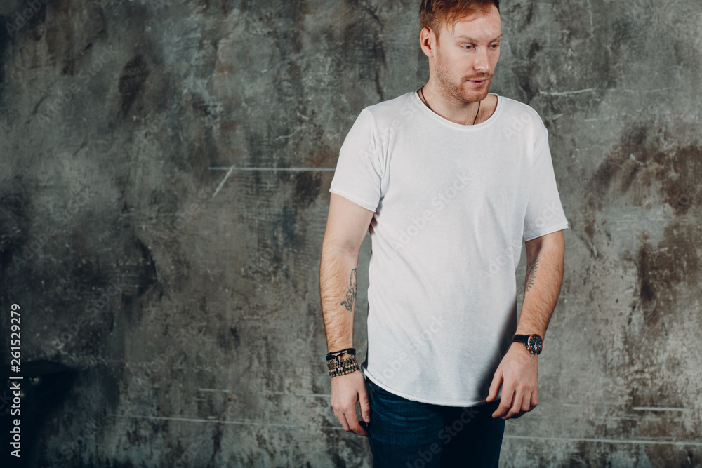 Young male portrait in white shirt Young male portrait in white shirt