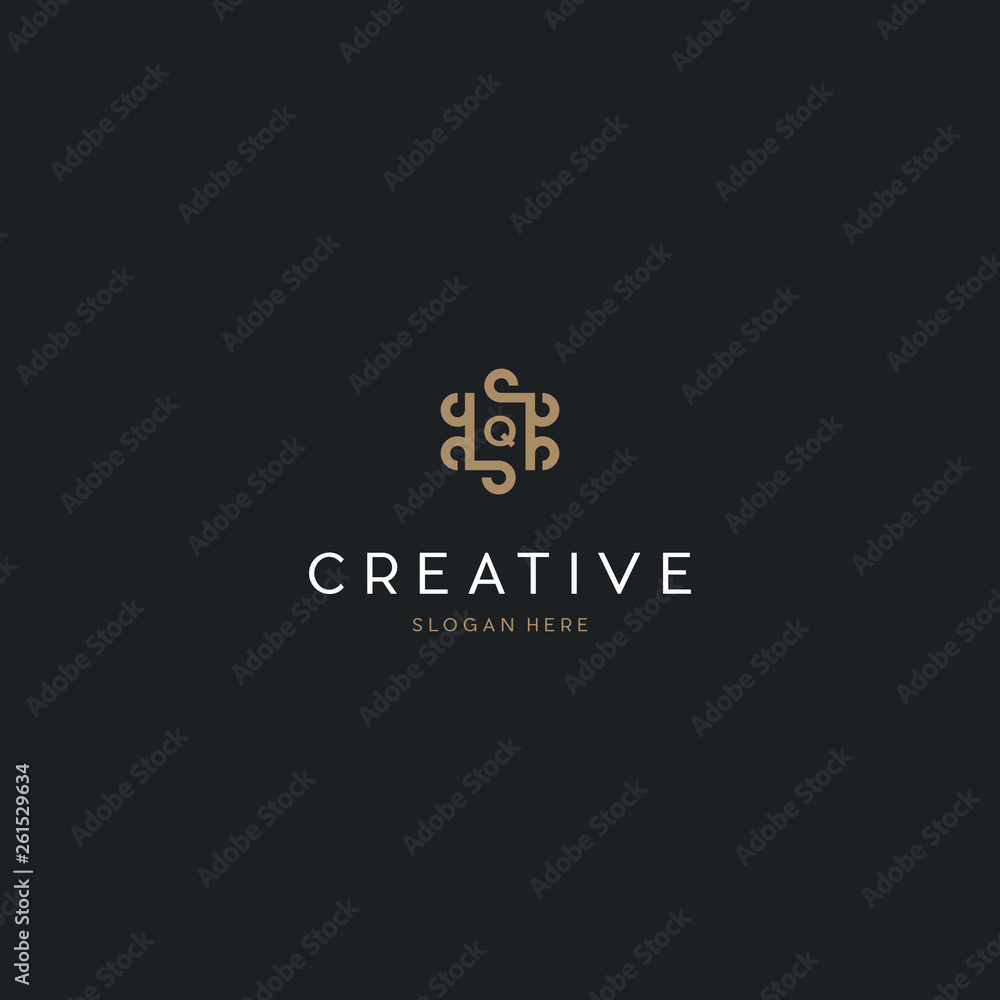 Universal creative premium letter Q initials ornate signature symbol. Graceful vector sign. Letter Q Royal Luxury Logo Design