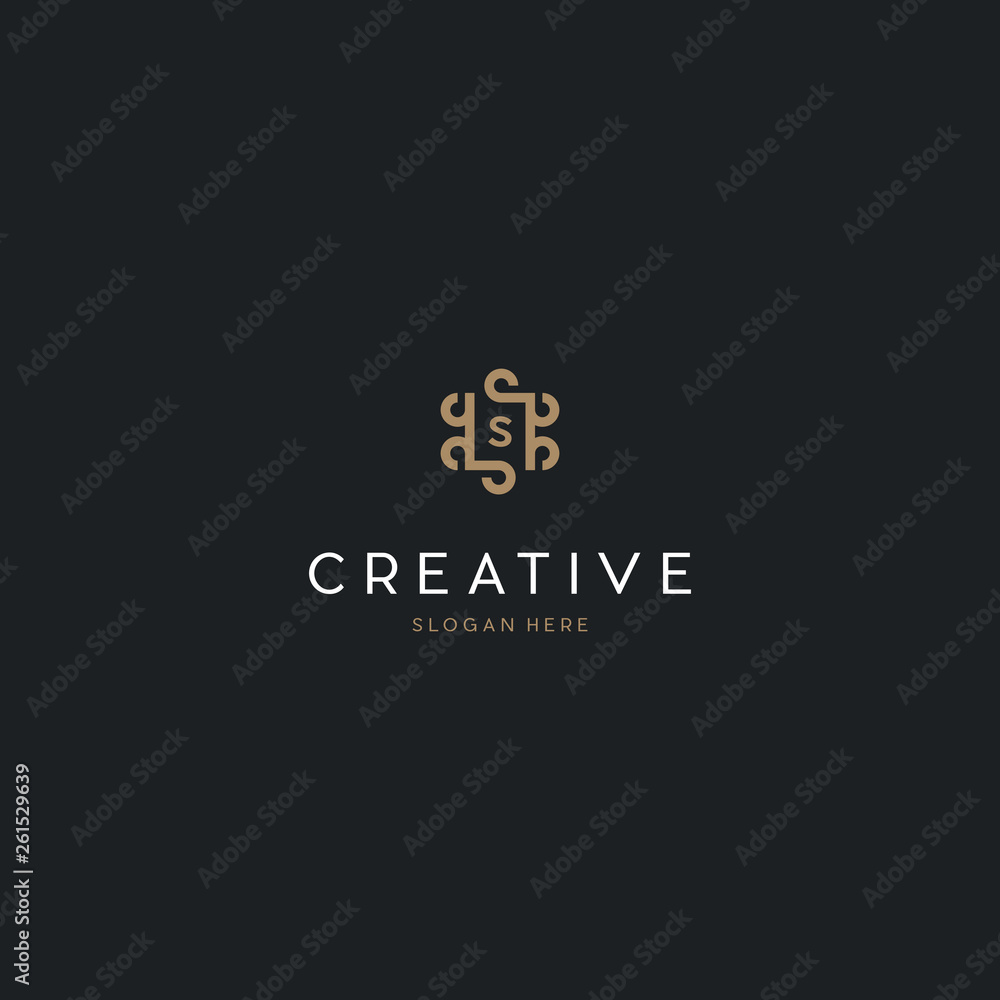 Universal creative premium letter S initials ornate signature symbol. Graceful vector sign. Letter S Royal Luxury Logo Design