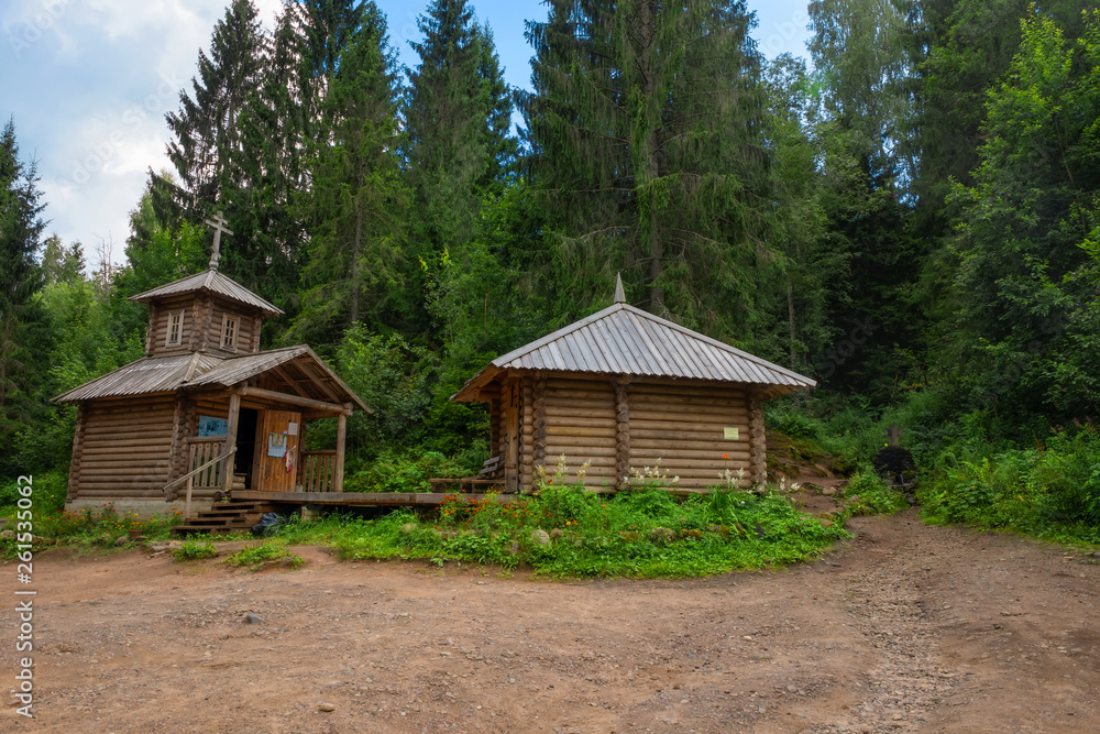 Chapel and swimming pool in the forest near Tikunok spring Chapel and swimming pool in the forest near Tikunok spring