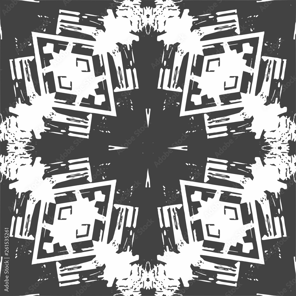 Pattern tile, ornate geometric pattern and two-tone abstract background Pattern tile, ornate geometric pattern and two-tone abstract background