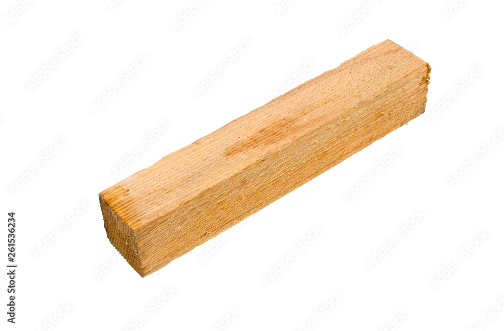 wooden beam isolated on white background