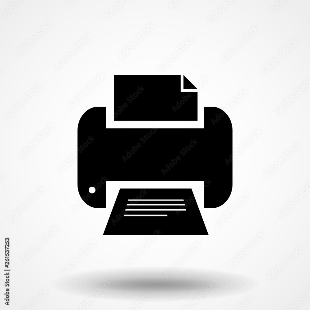 Printer icon on white background. Vector illustration. Printer icon on white background. Vector illustration.