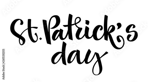 St. Patrick's day simple hand draw calligraphy logo