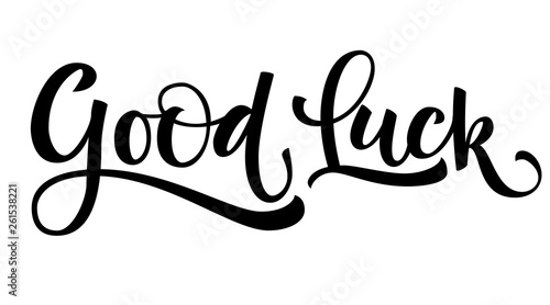 Good Luck simple hand draw calligraphy logo