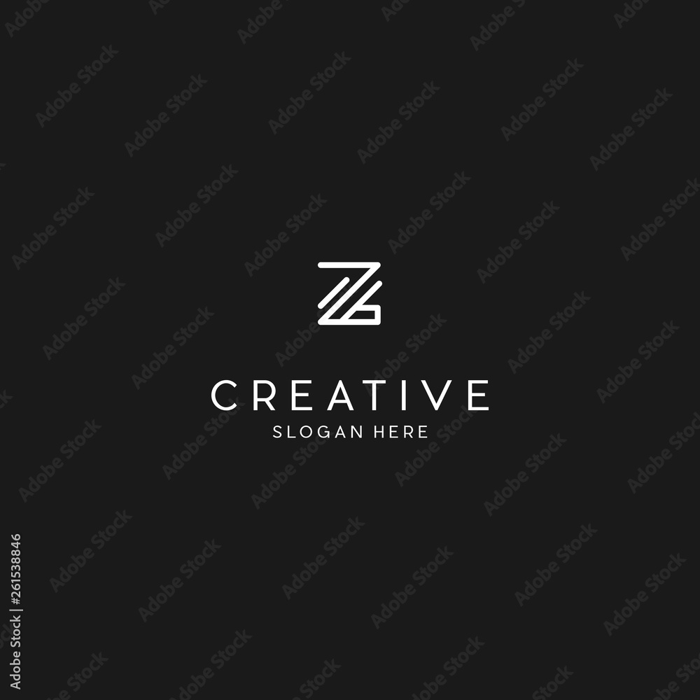 Creative letter Z minimalist logo design concept, Initial symbol for corporate business identity. Alphabet vector element Creative letter Z minimalist logo design concept, Initial symbol for corporate business identity. Alphabet vector element