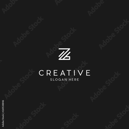 Creative letter Z minimalist logo design concept, Initial symbol for corporate business identity. Alphabet vector element