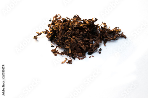 tobacco on white background