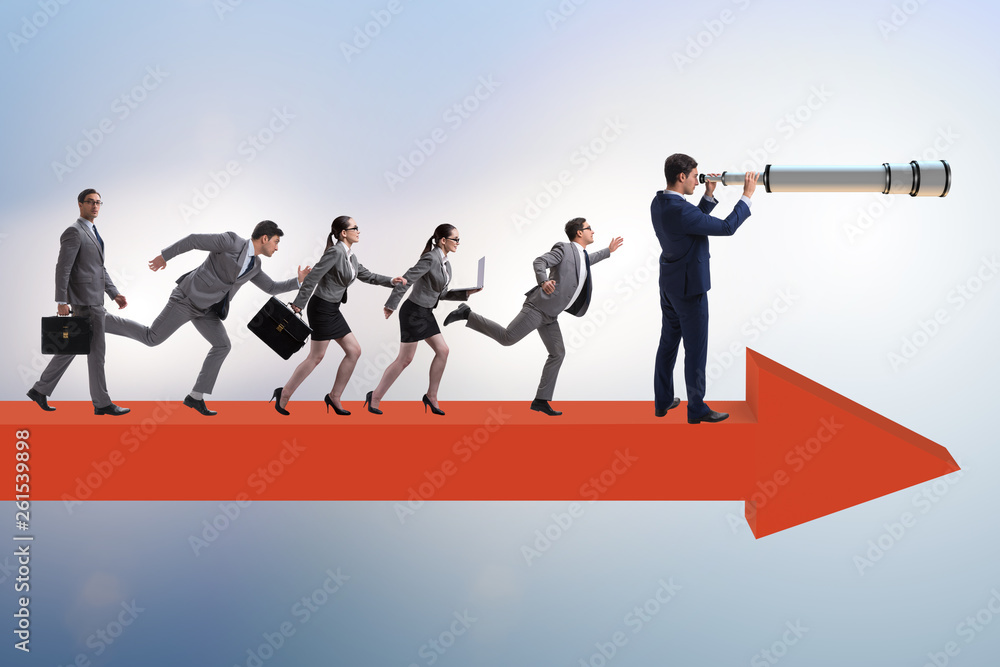 Leadership concept with various business people Leadership concept with various business people