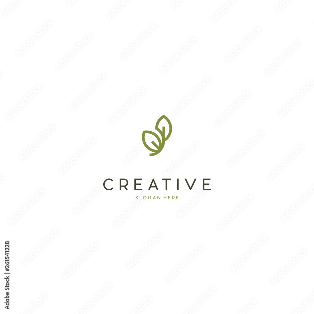 Green Leaf Icon Vector Illustrations, Abstract green leaf logo icon vector design. Landscape design, garden, Plant, nature and ecology vector logo. Ecology Happy life Logotype concept icon.