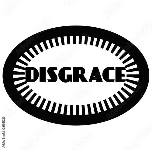DISGRACE stamp on white