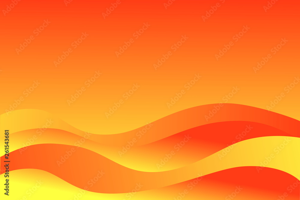 Background from the waves. Modern geometric design with a gradient.  Yellow and orange tone .Vector illustration.