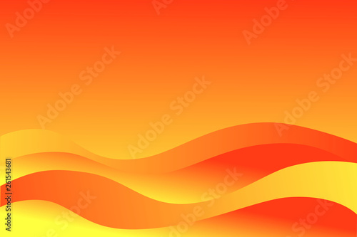 Background from the waves. Modern geometric design with a gradient. Yellow and orange tone .Vector illustration.