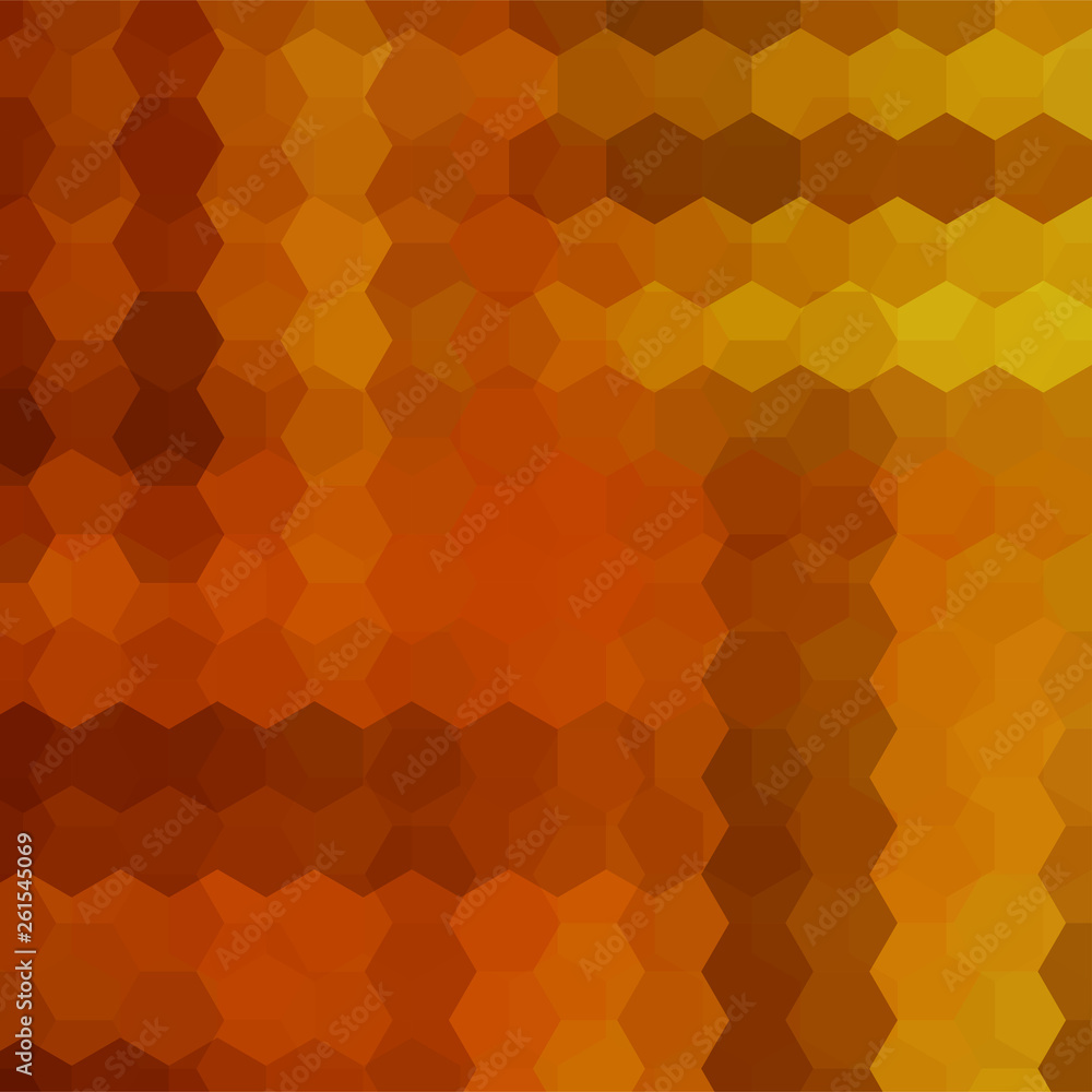 Vector background with yellow, orange, brown hexagons. Can be used in cover design, book design, website background. Vector illustration Vector background with yellow, orange, brown hexagons. Can be used in cover design, book design, website background. Vector illustration