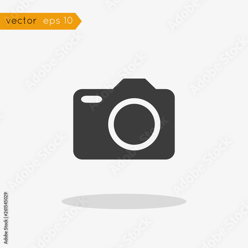 Vector black camera icon on white background
