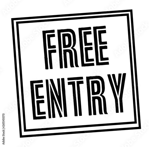 FREE ENTRY stamp on white