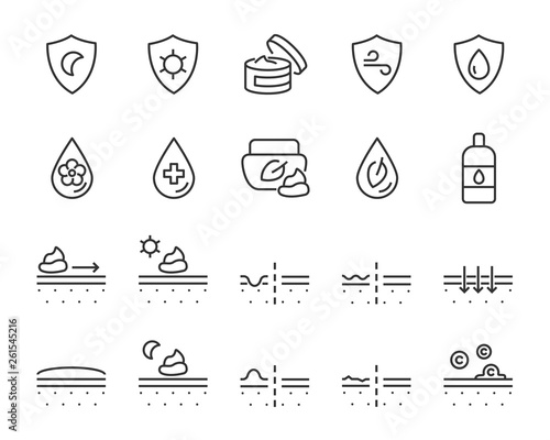 set of skin icons, such as facial, alovera, gel, moisture