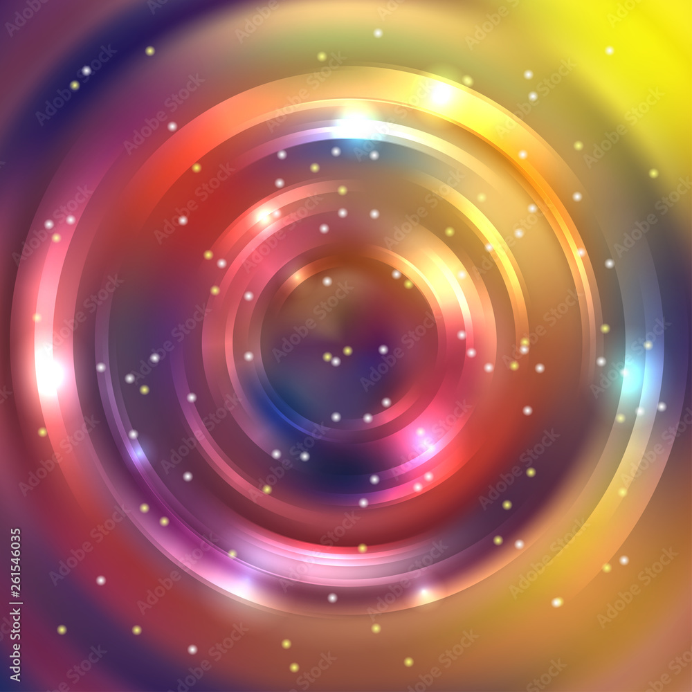 Vector round frame. Shining circle banner. Vector design. Glowing spiral. Brown, yellow colors. Vector round frame. Shining circle banner. Vector design. Glowing spiral. Brown, yellow colors.