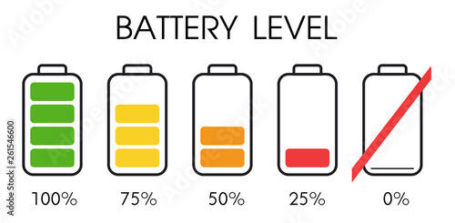 Power level icon on the smartphone battery.
