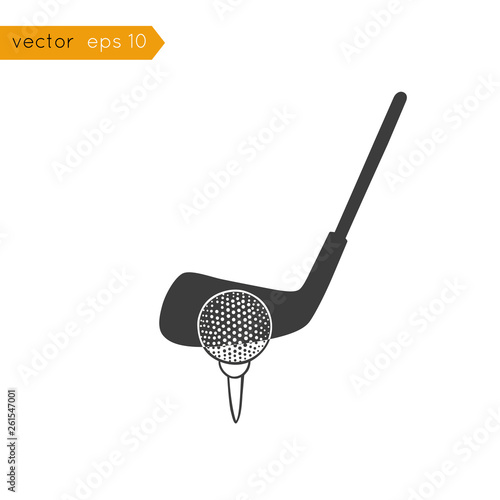 Vector black icons: Golf sports equipment