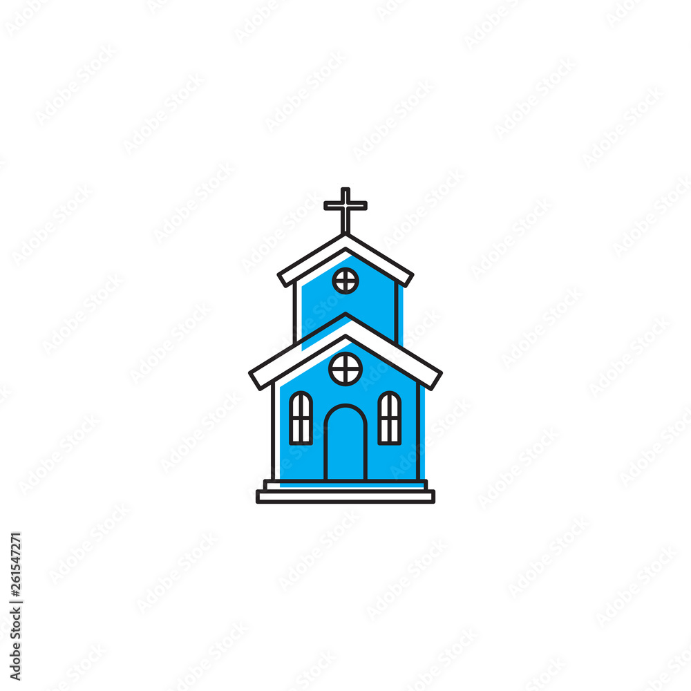 Church icon on white background Vector illustration Church icon on white background Vector illustration