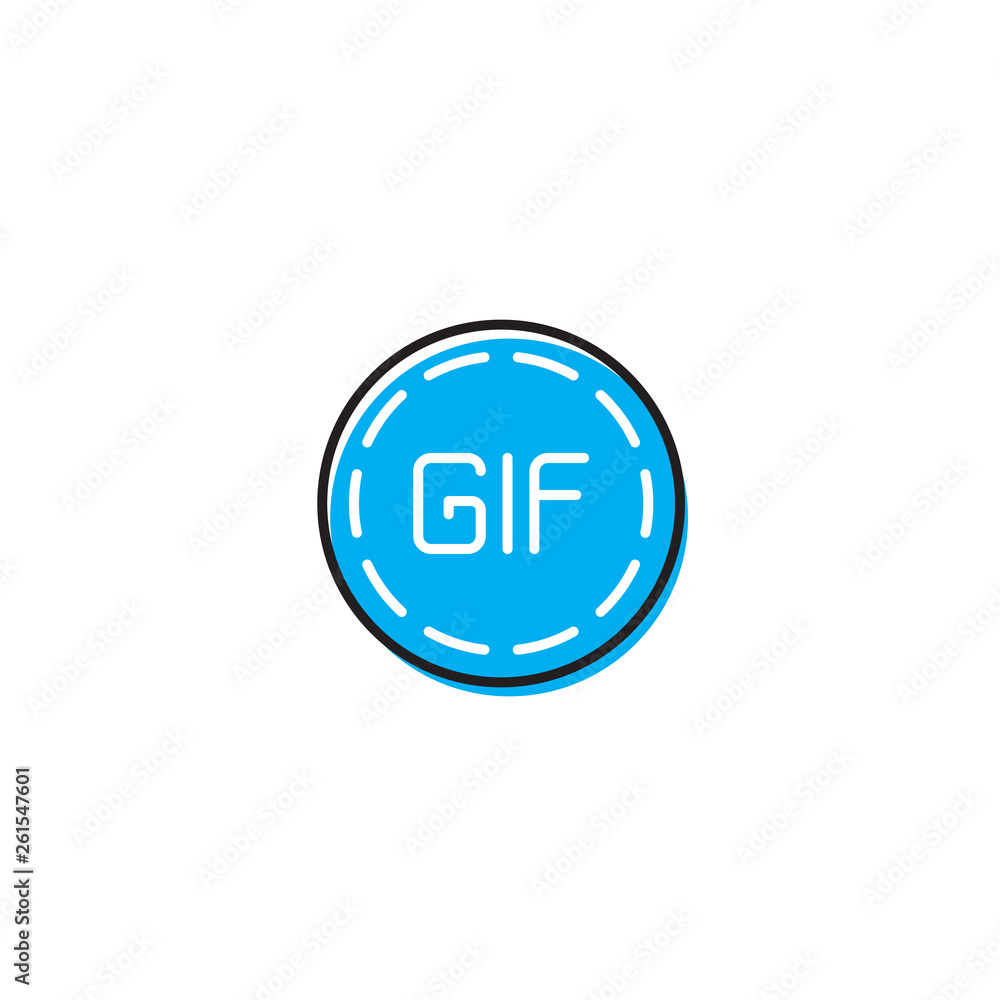 Play animation icon for social networks. Circle GIF sign Play animation icon for social networks. Circle GIF sign