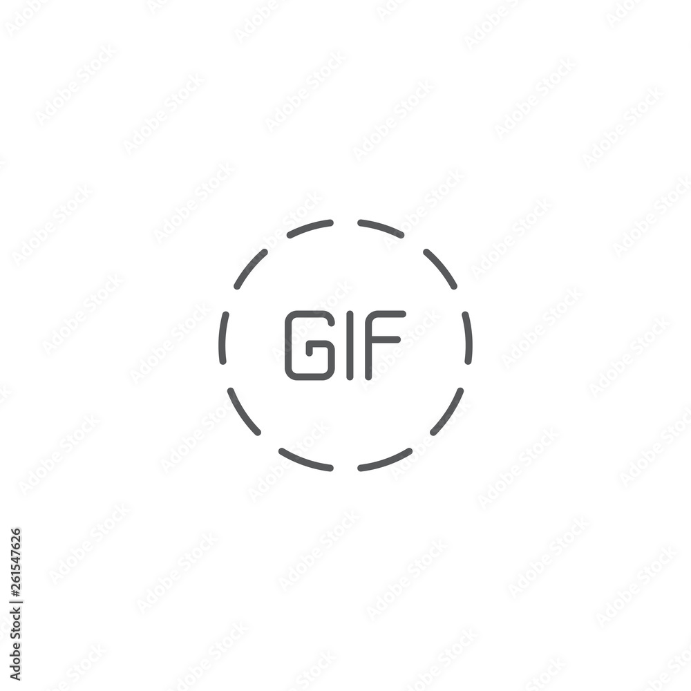 Play animation icon for social networks. Circle GIF sign Play animation icon for social networks. Circle GIF sign