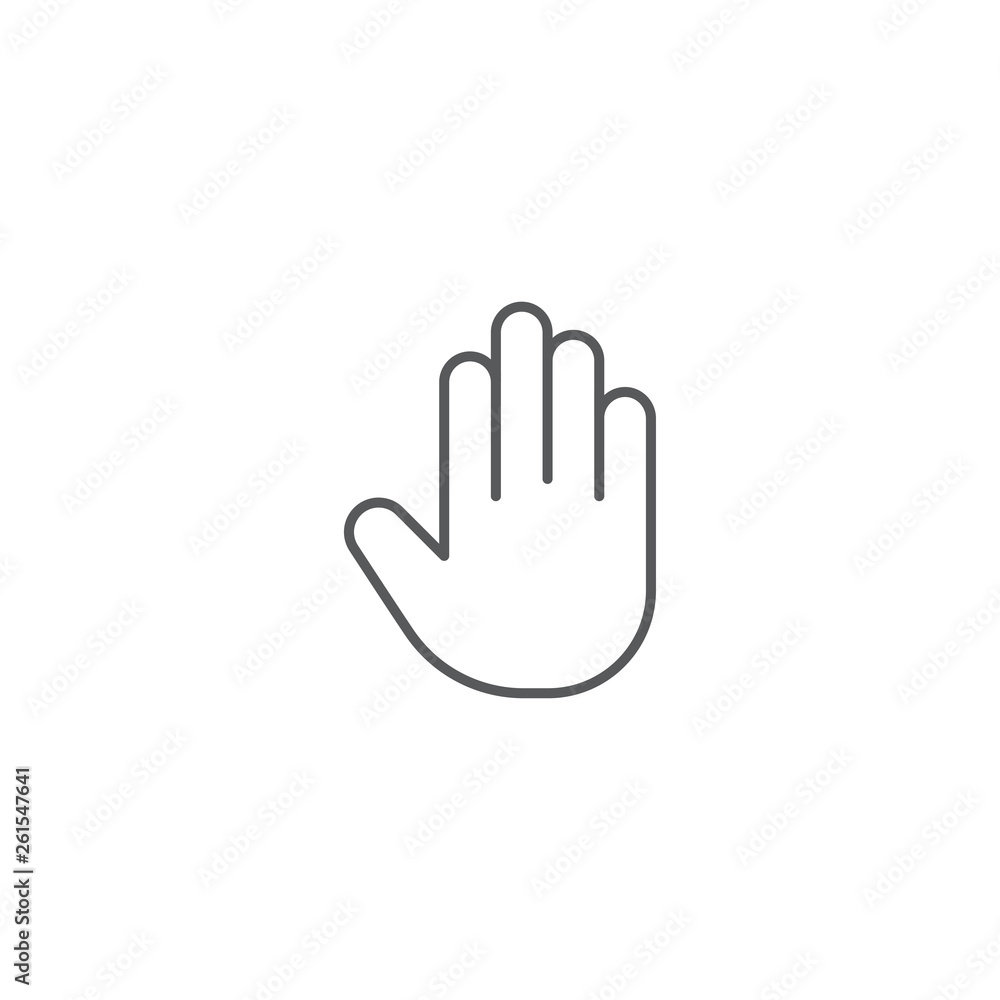 Stop vector icon Hand symbol or Hand icon isolated on white background Stop vector icon Hand symbol or Hand icon isolated on white background