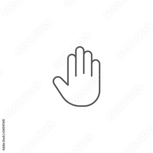 Stop vector icon Hand symbol or Hand icon isolated on white background