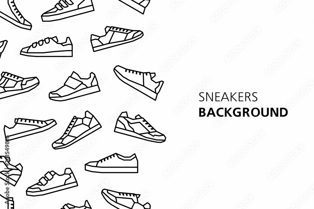 Sneakers background. isolated on white background